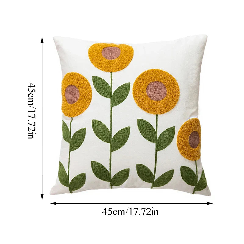 Vintage Embroidered Throw Pillow Cover