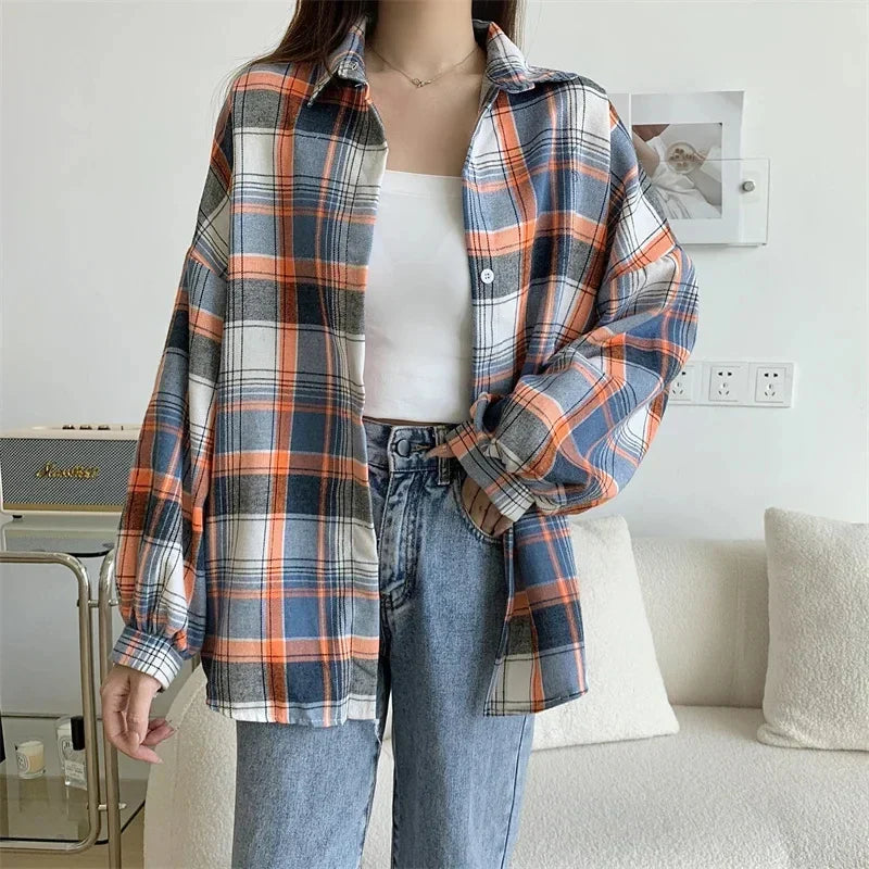 Vintage Plaid Long Sleeve Shirt