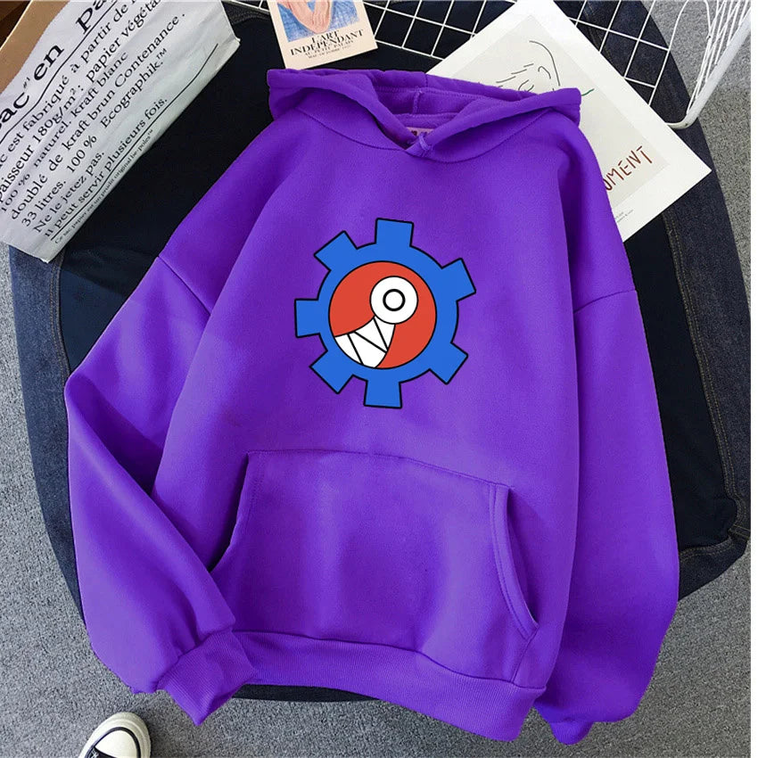 Vibrant Yellow Anime Skater Hoodie
