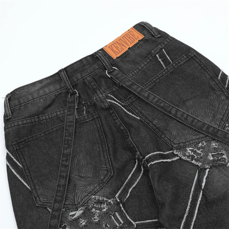 Cyberpunk Vintage Spider Net Jeans
