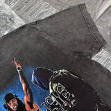 Vintage Washed Black Rock Singer Print T-Shirt