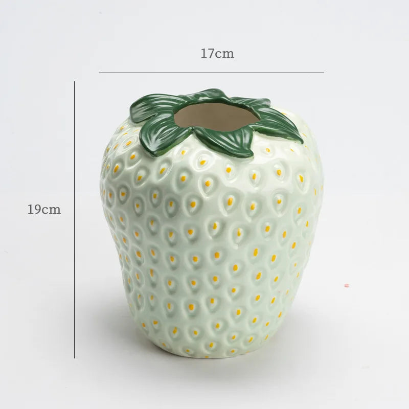 Ceramic Strawberries Vase