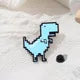 Recreational Pixel Style Dinosaur Carton Metal Brooch