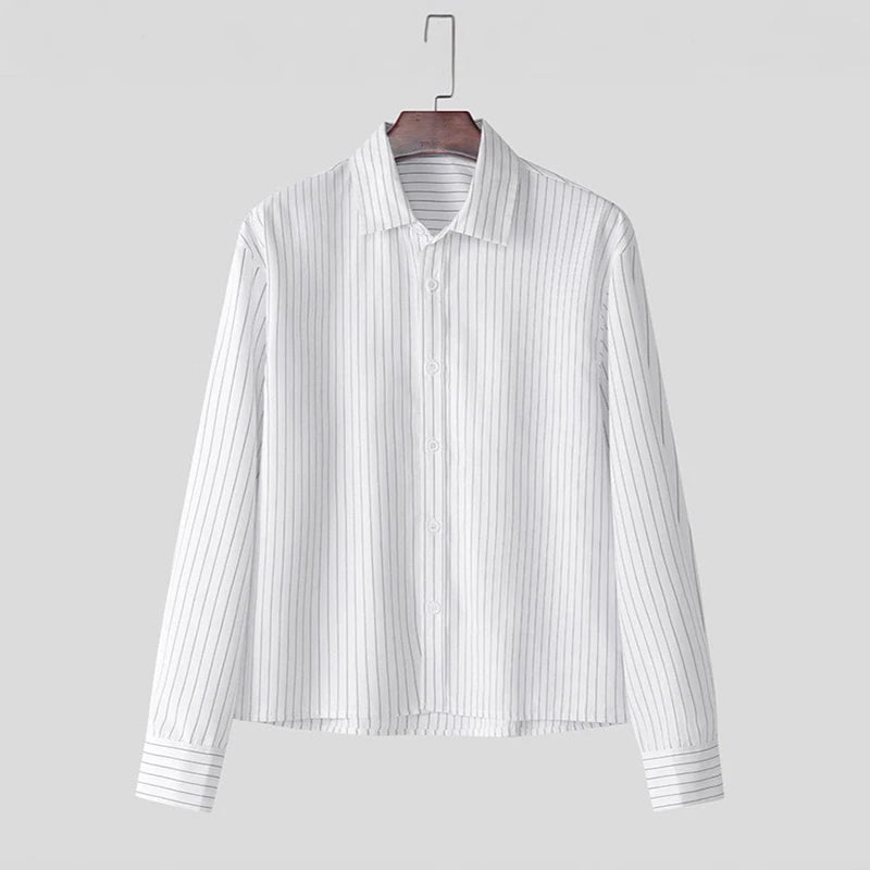 Boxy Fit Korean Style Stripped White Shirt