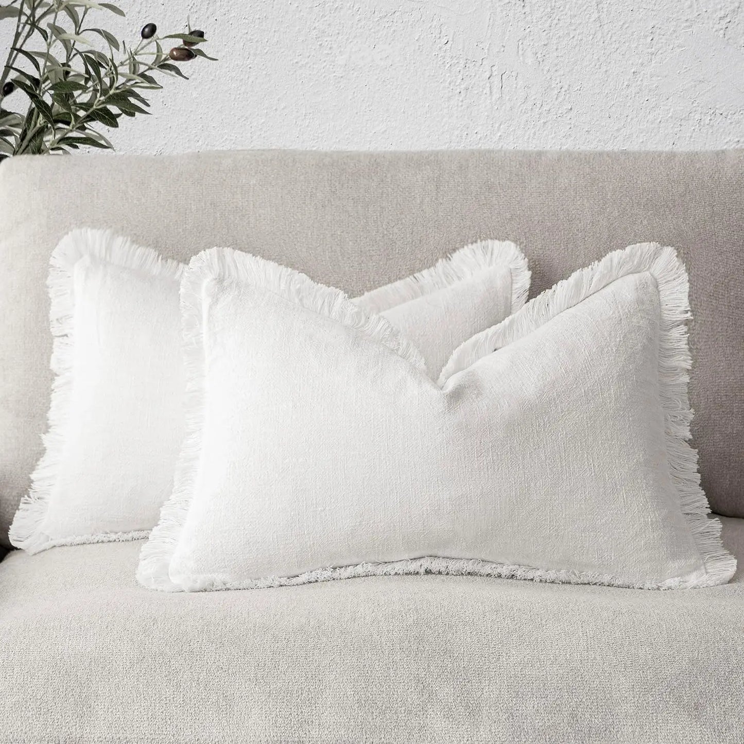 Decorative Linen Fringe Pillow Covers
