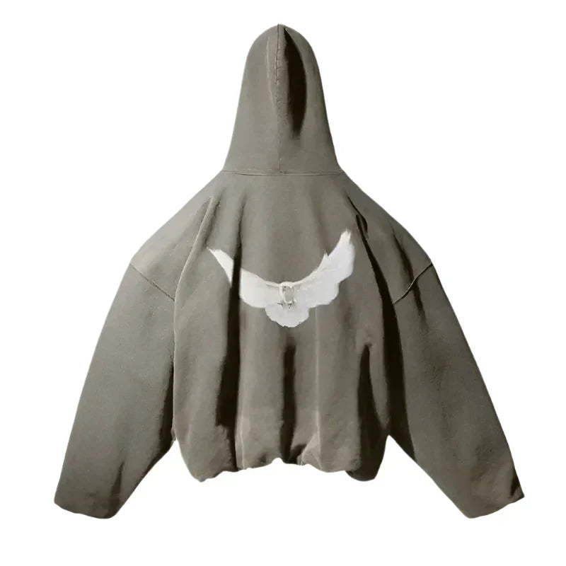 Sudadera con capucha extragrande de alta calidad con estampado de paloma