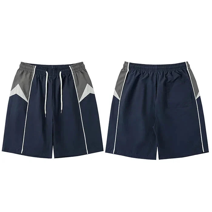 Hip-Hop-Streetwear Baggy Patchwork-Shorts