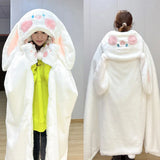 Cartoon Cute Seal Cat Hooded Blanket