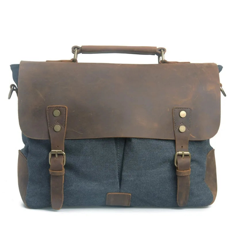 Leather Layer Old School Style Messenger Bag