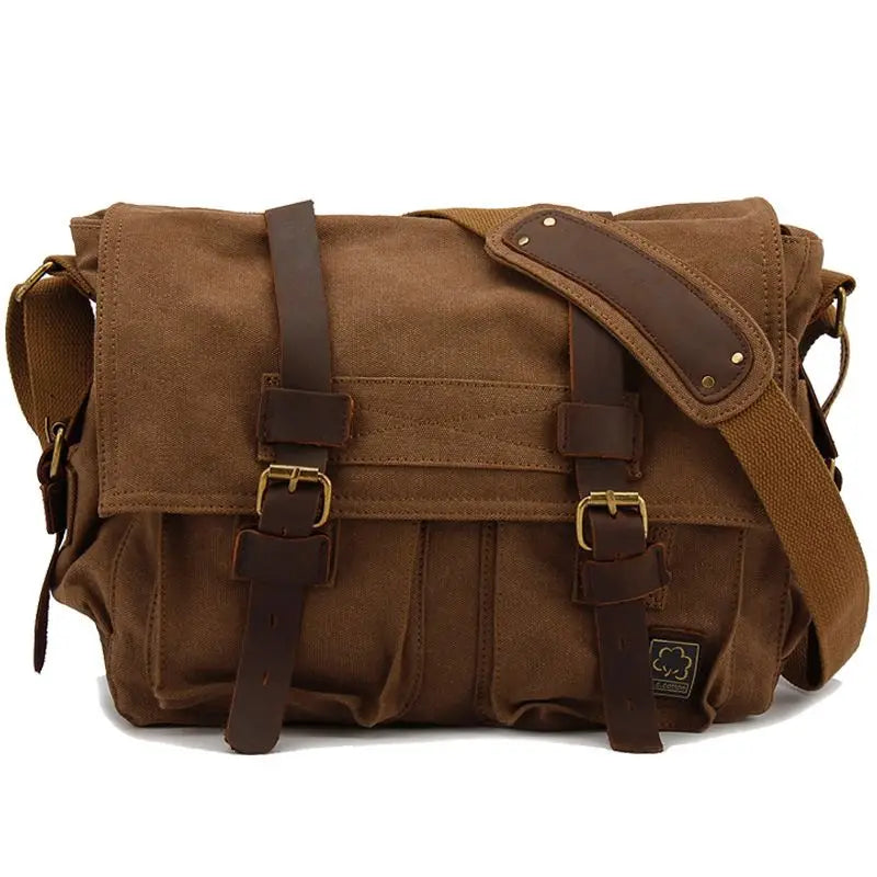 Vintage Canvas Leather Messenger Bag