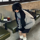 Y2K Vintage Gray Patchwork T-shirt