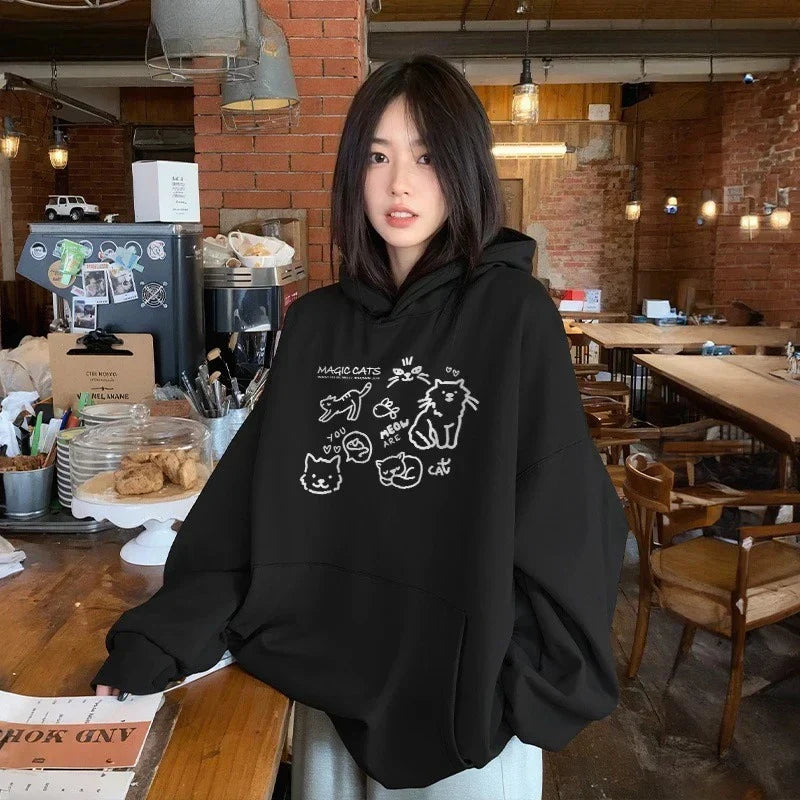 Sudadera con capucha "La vida de los gatos"