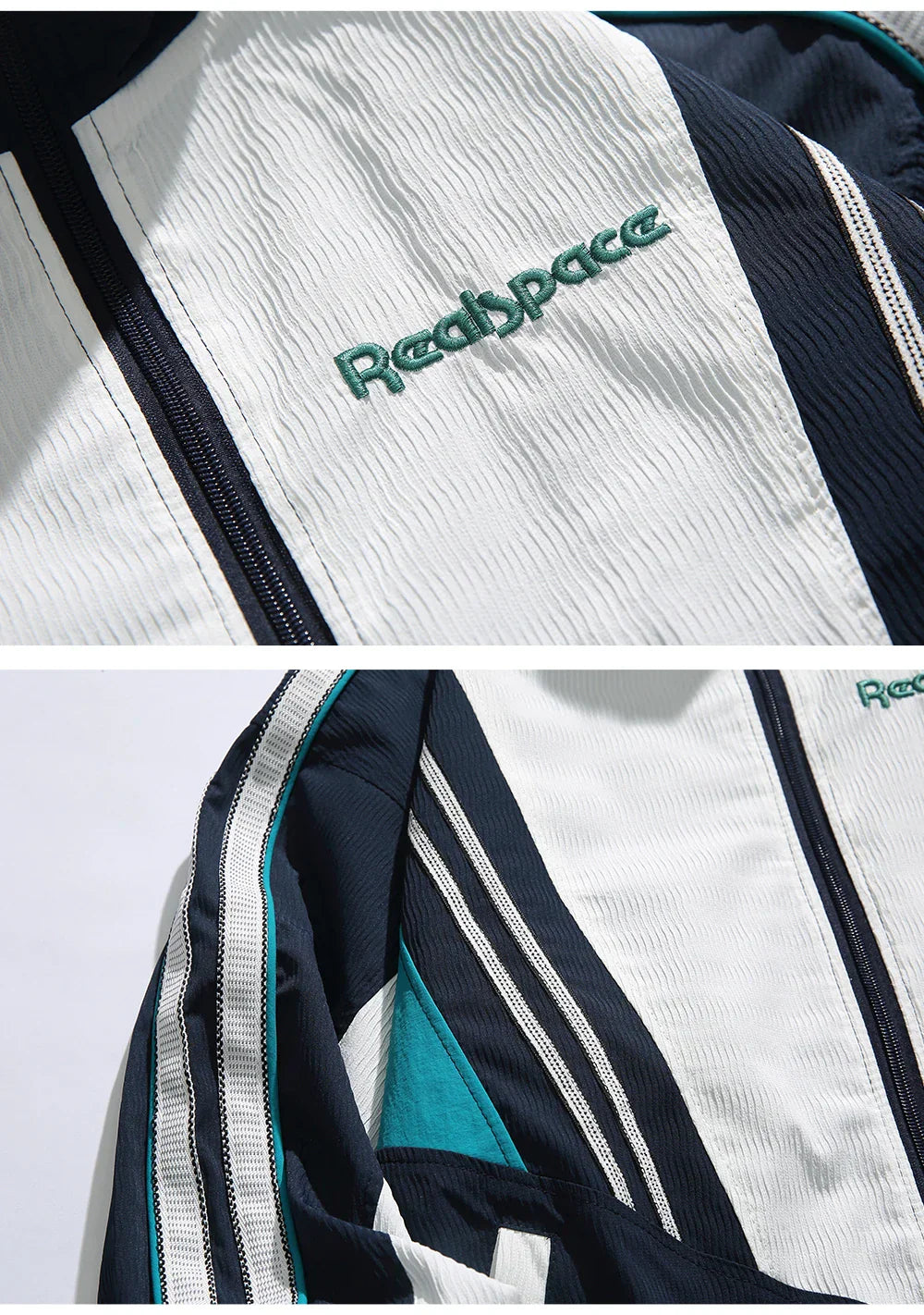 Lightweight Blue Patchwork Windbreaker Jacket