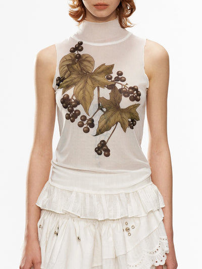 Botanical Mesh Top