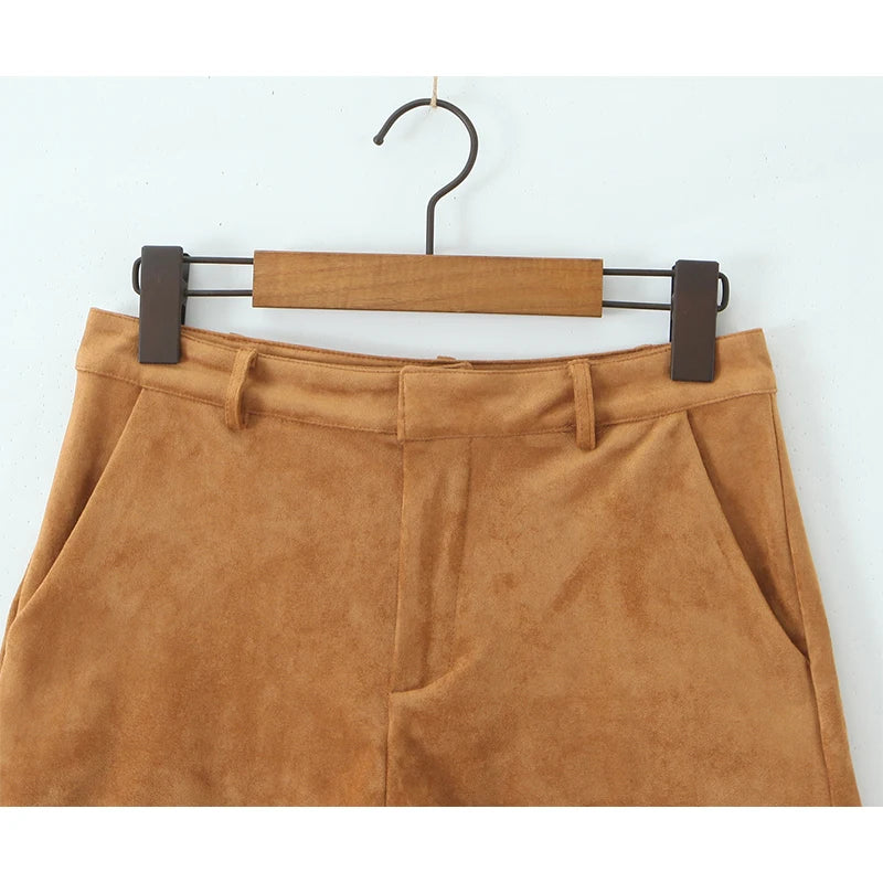 Y2K Faux Suede Shorts
