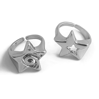 Vintage Hohle Stern-Mädchenringe