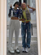 Cyperpunk Sheer Mesh Round Crop Top