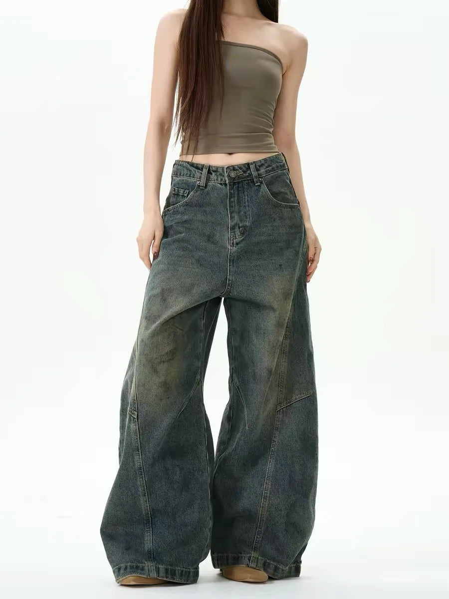 Y2K Rust Dirty Baggy Jeans