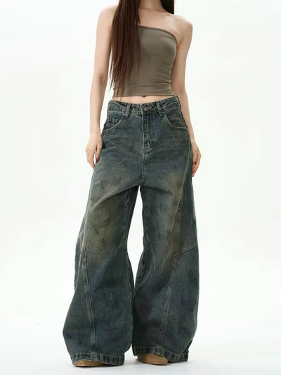 Y2K Rust Dirty Baggy Jeans
