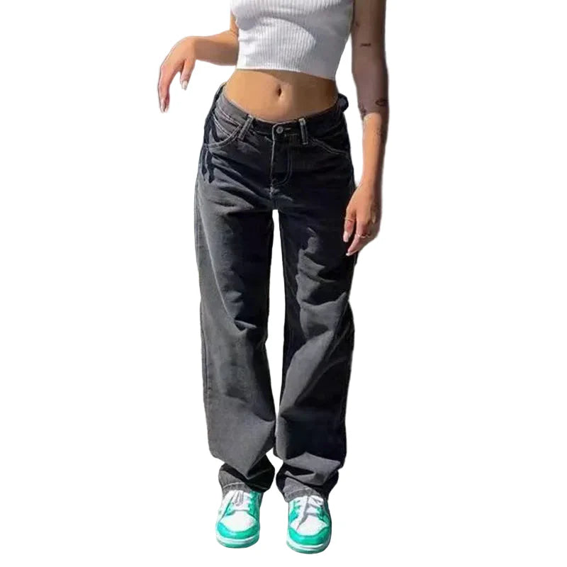 Y2K Vintage Punk Low Rise Wide Jeans