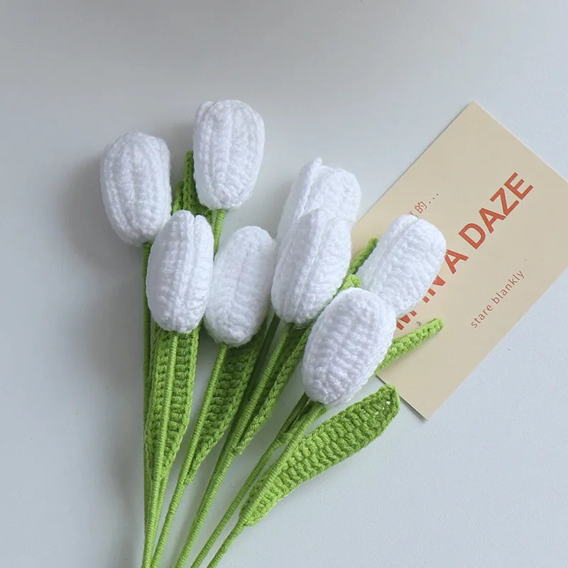 Vintage Tulips Crochet Flowers Handmade
