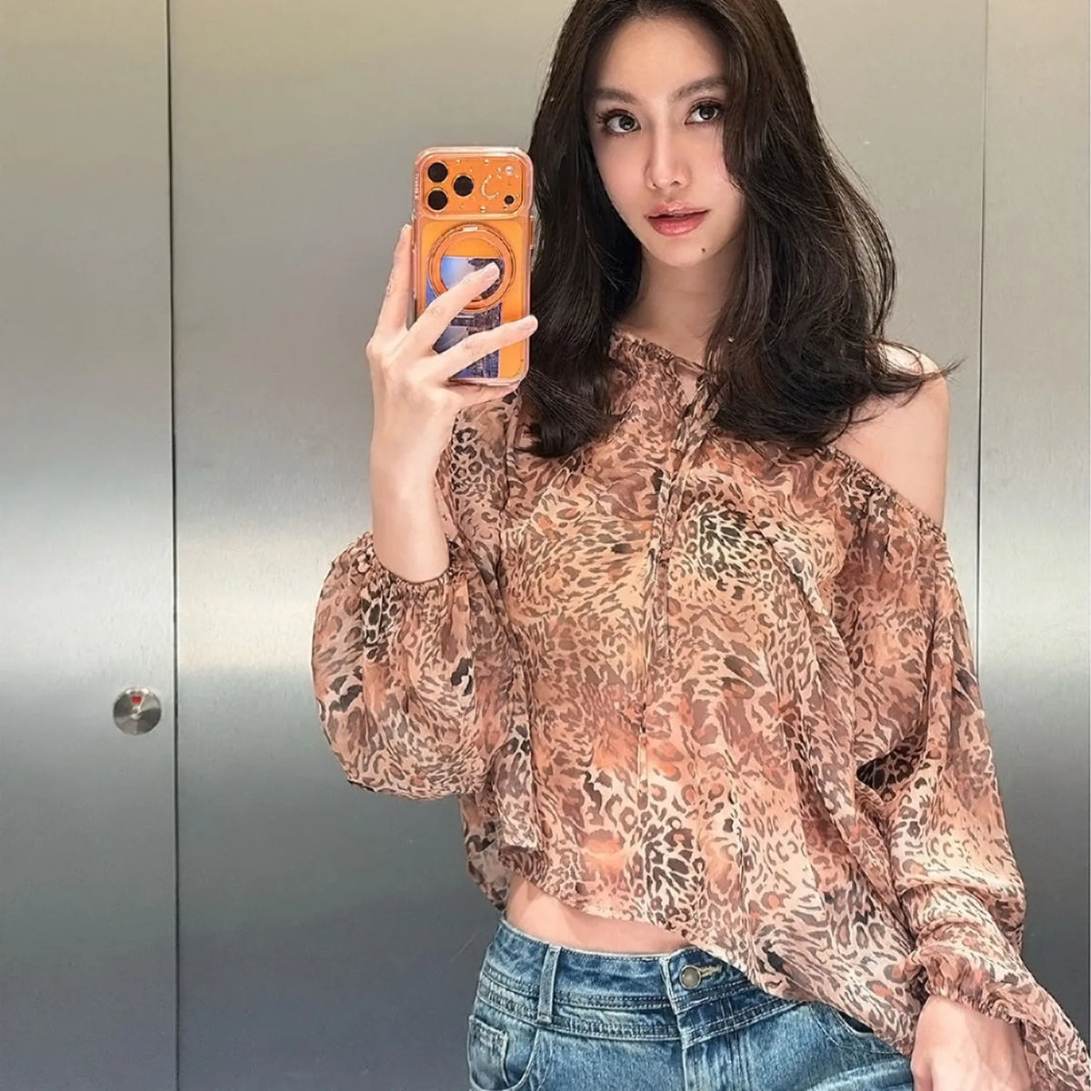 Fairycore Floral Mesh Top