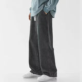 Baggy Elastic Waist Straight Leg Denim Jeans