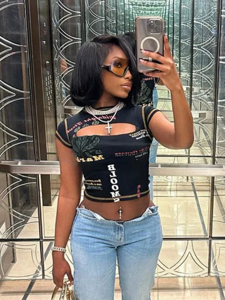 Baddie Core Cut Out Crop Top