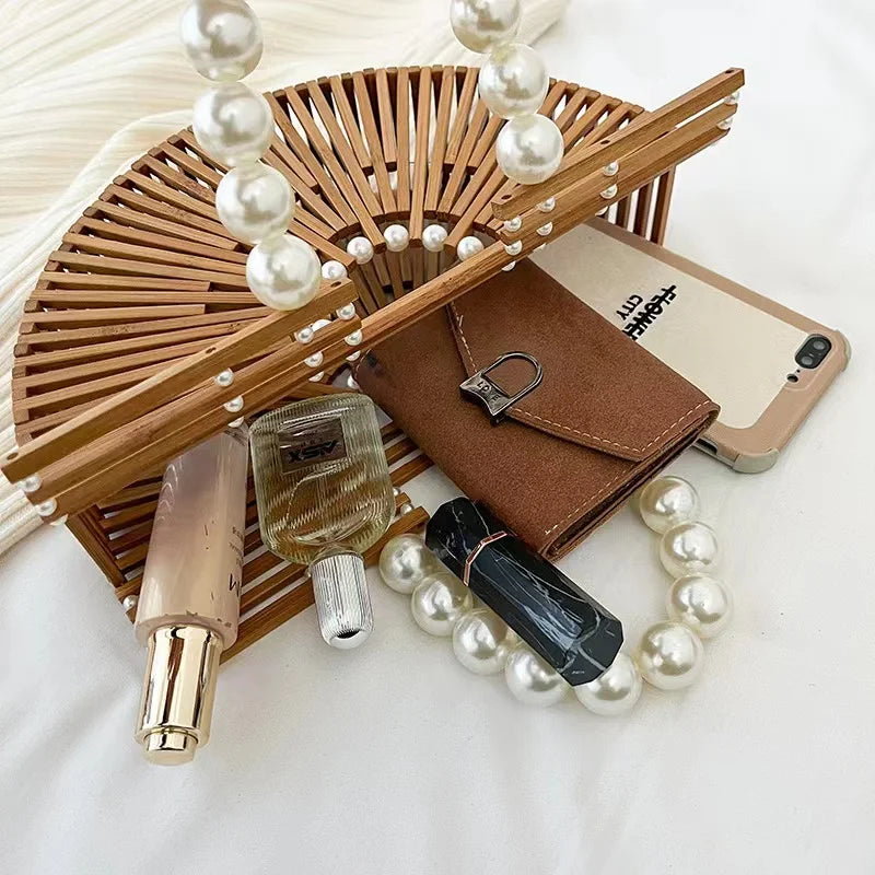 Bamboo Fan-shaped Handbag