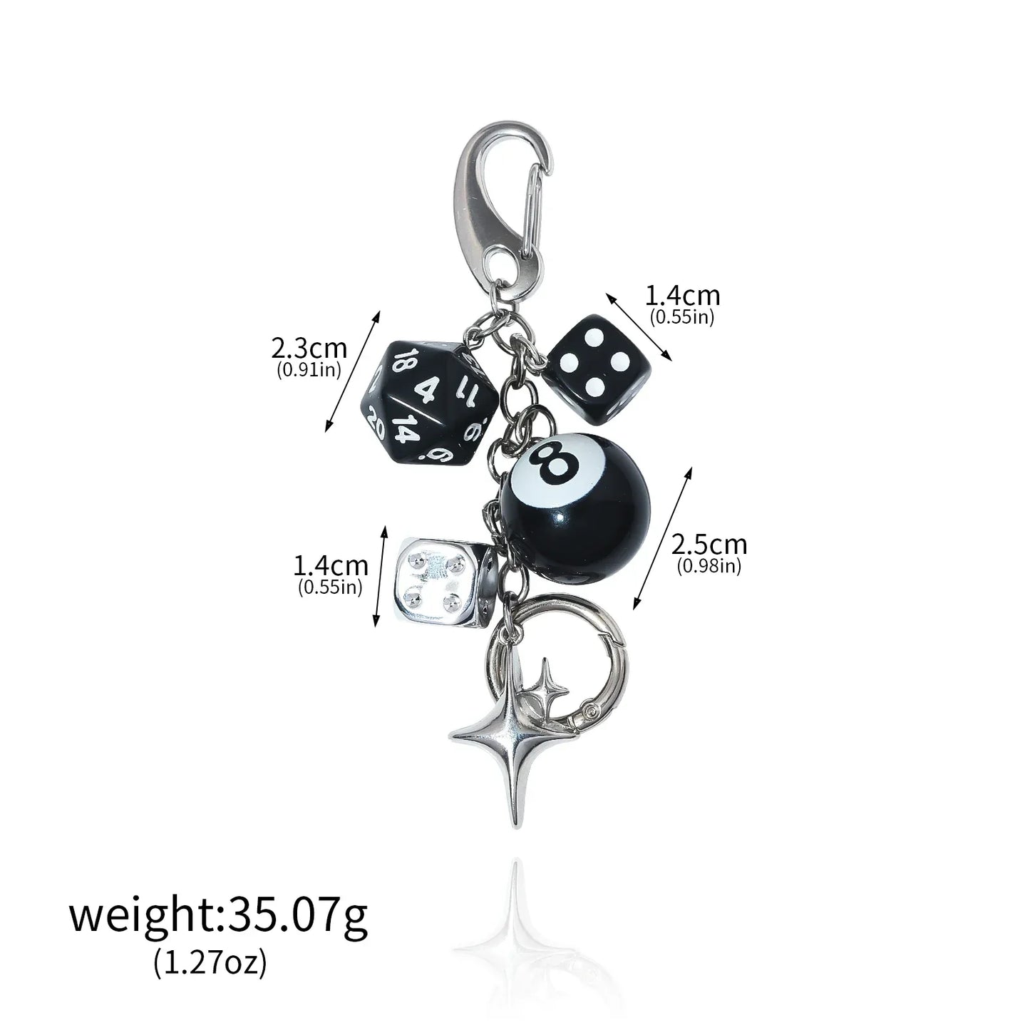 Y2k Dice Billiards Keychain