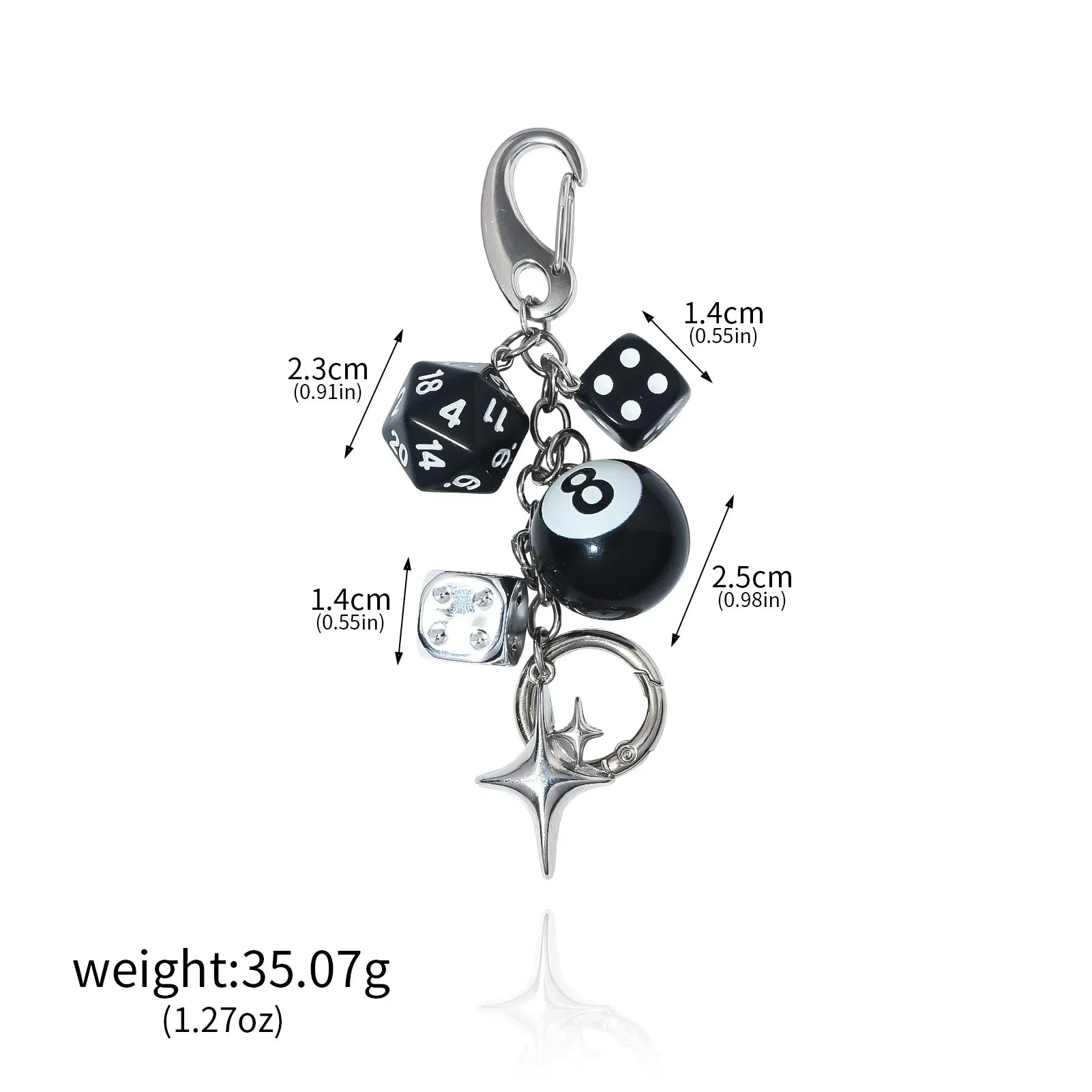 Y2k Dice Billiards Keychain