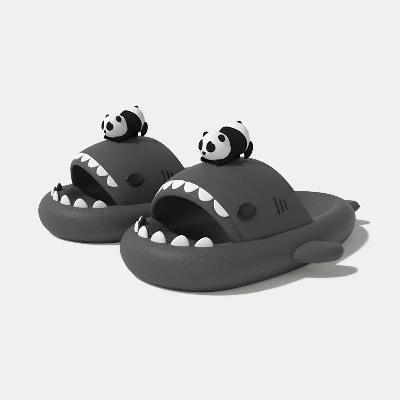 Thick Sole Night Glow Shark Slippers