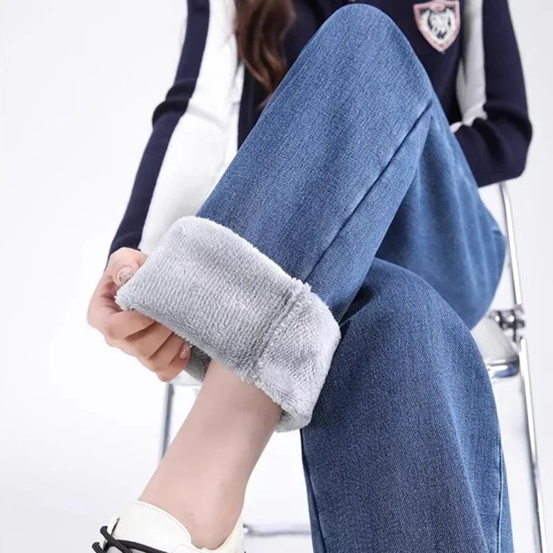 High Waist Velvet Jeans