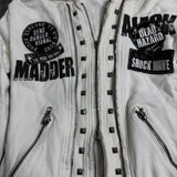 Slim Gothic White Zipper Hoodie
