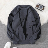 Weirdcore Abstract Pattern Round Neck Sweater
