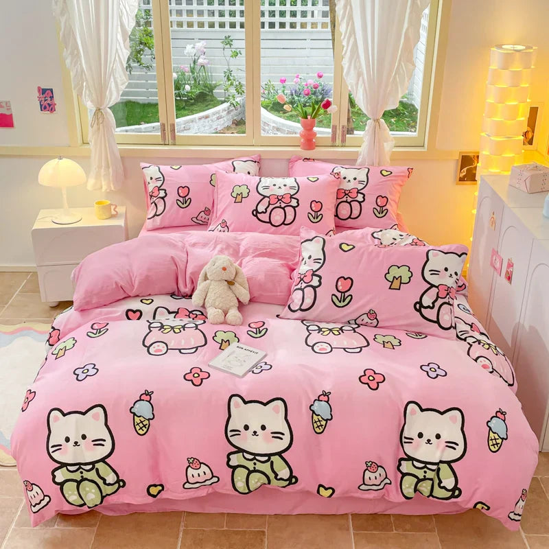Nordic Striped Simple Style Cotton Bedding Set