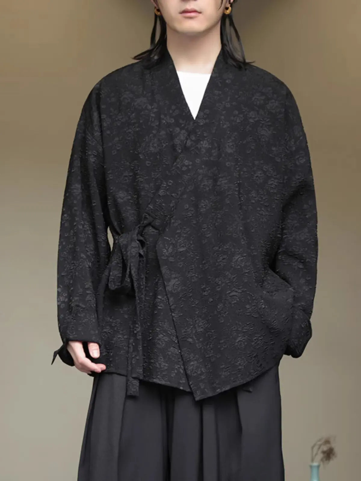 Grunge Black Kimono Blouse