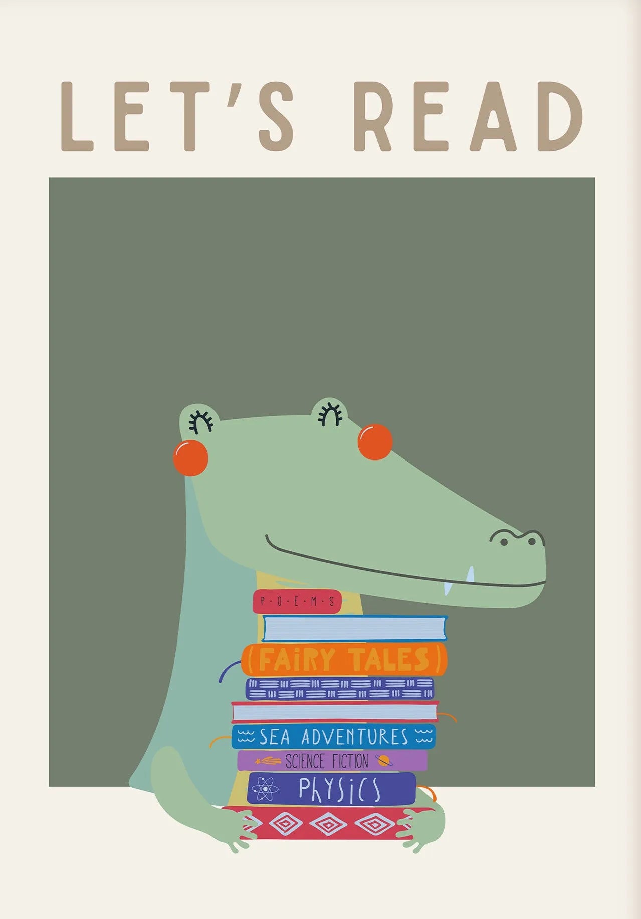 Cute Kids Reading Colorful Posters
