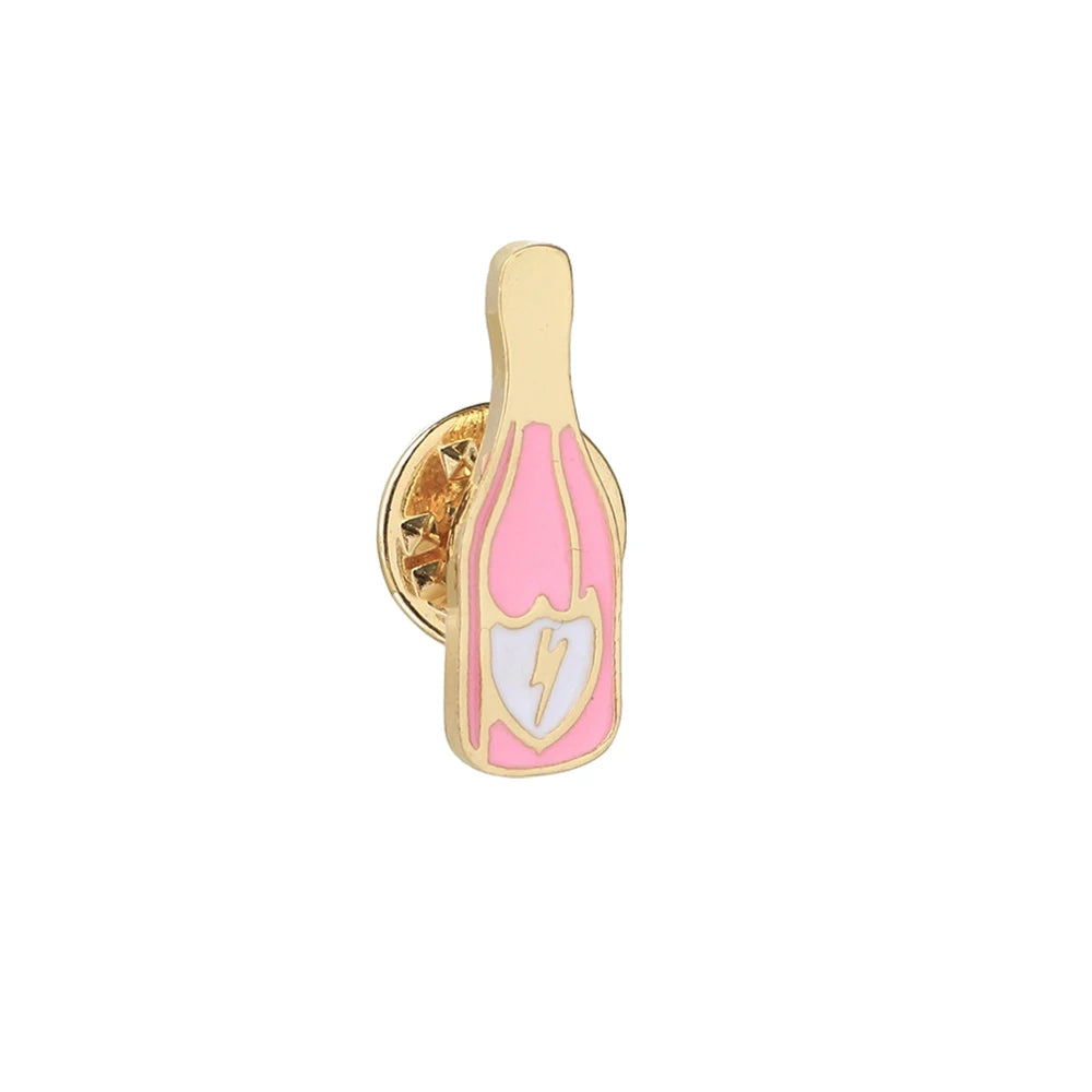 Women Pink Rose Enamel Brooches