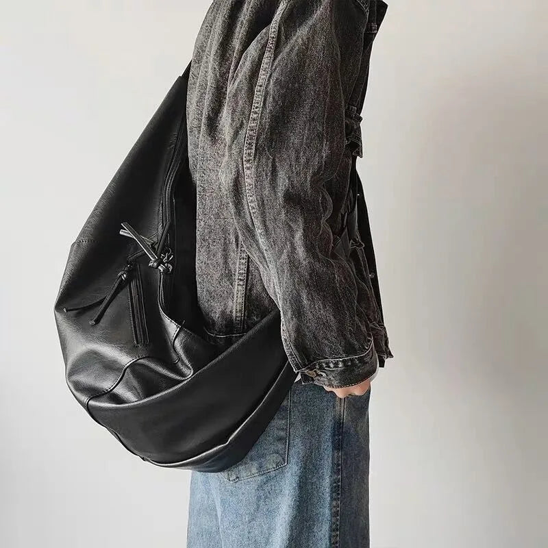 Y2K Dumpling Shaped PU Leather Crossbody Bag