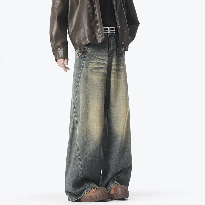 Faded Blue Loose Wide Jeans
