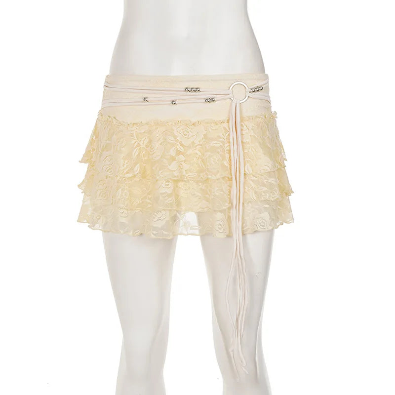 Fairycore Ruffled Lace Up Shorts