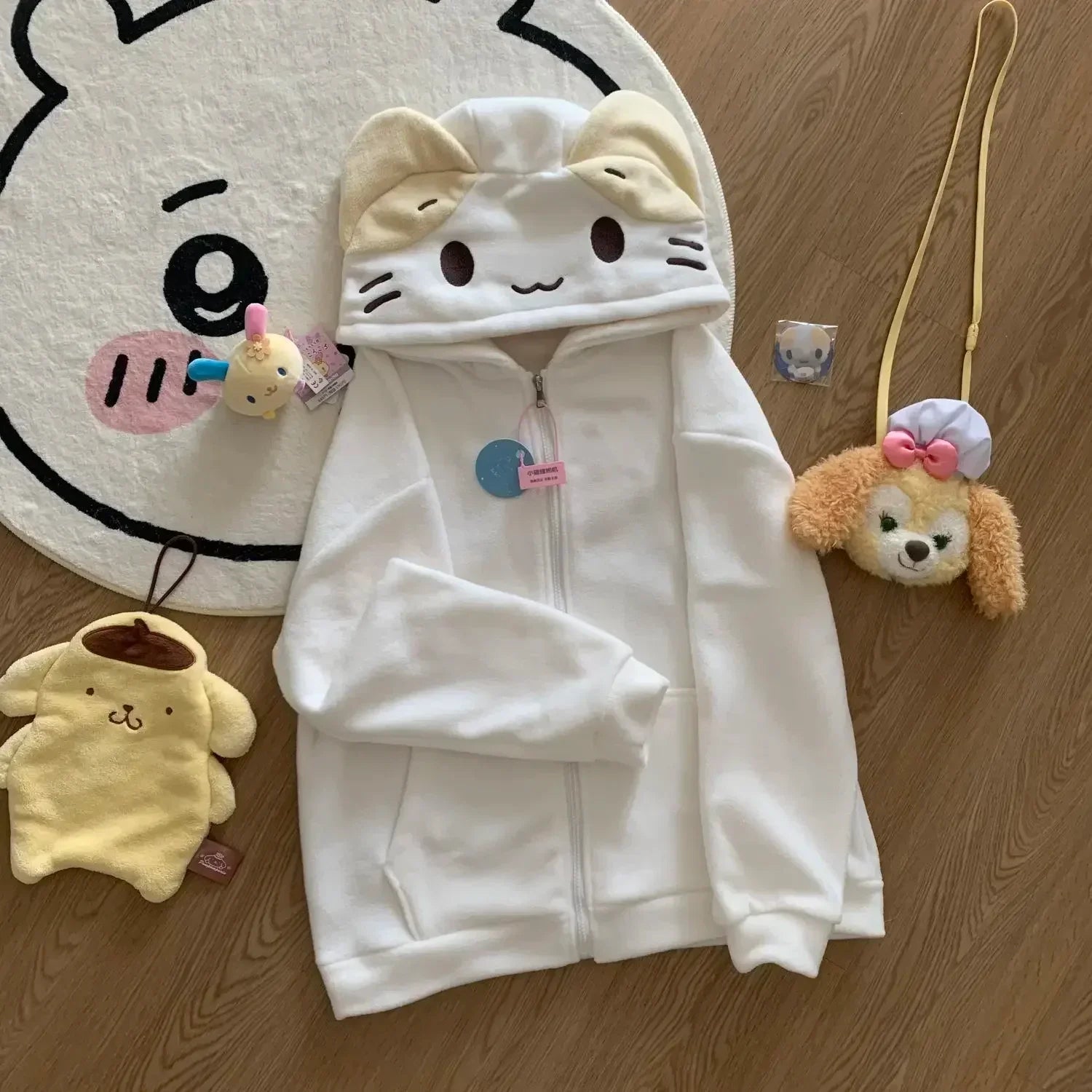 Kawaii-Kapuzenpullover für Mädchen mit Katzenohren