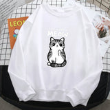 I Don't Give A Meow Cat Print Sweatshirt