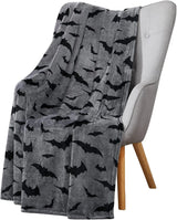 Black Bats Printed Hooded Blanket