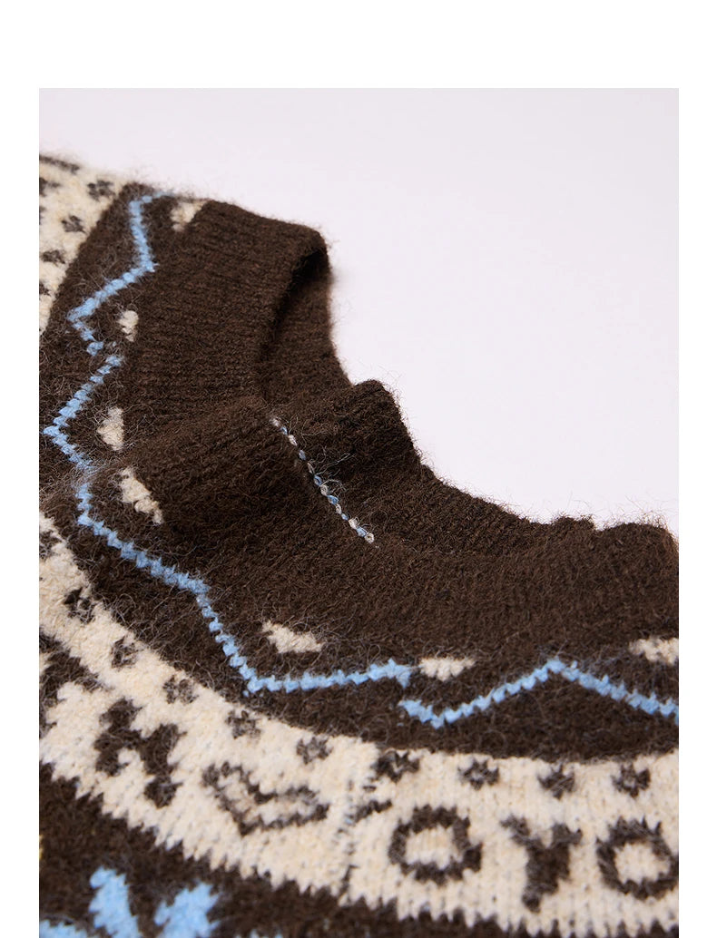 Fair Isle Grandma Aesthetic Sweater
