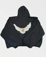 Retro Pigeon Graphic Print Hoodie