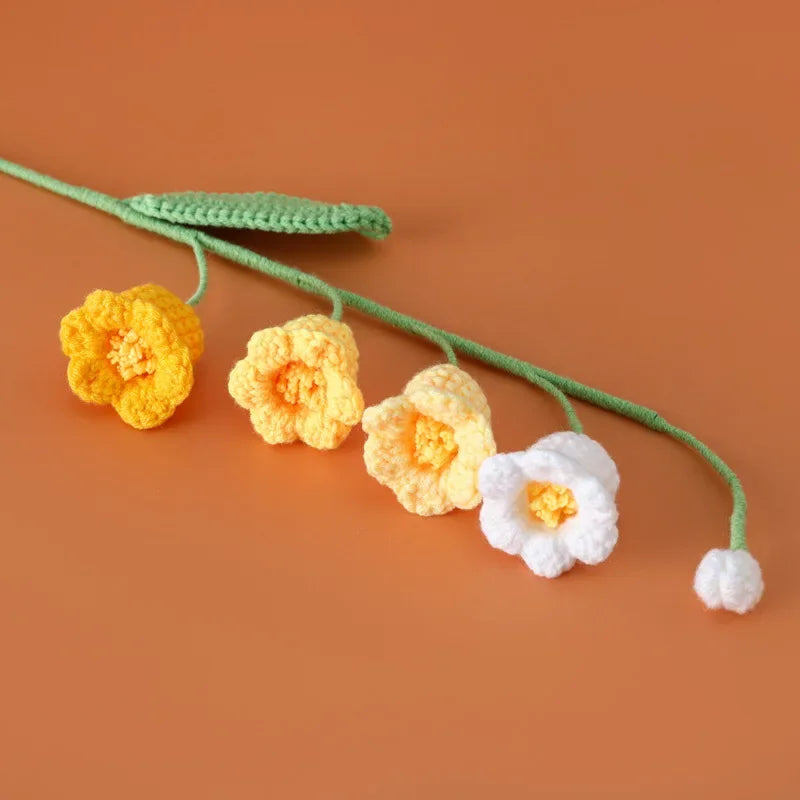 Bell Orchid Bouquet Kintted Crochet Flower