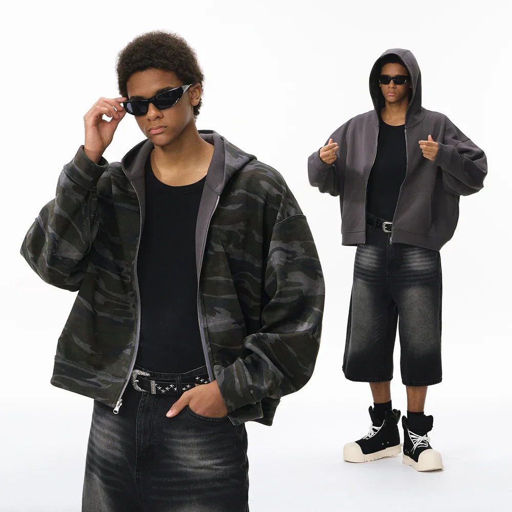 Camo Reversible Zip-Up Hoodie