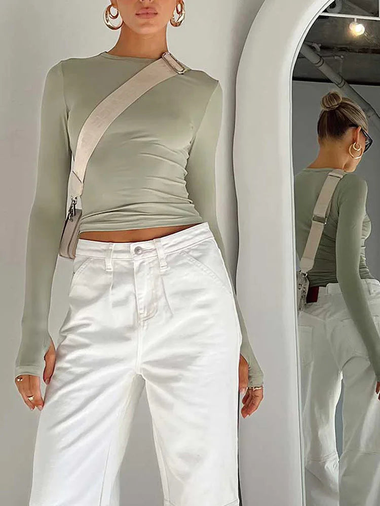 Y2K Long Sleeve Slim Women's Top
